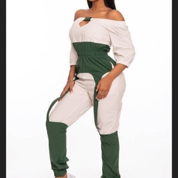 Buckle Up Jogger Jumpsuit BUCKLE UP GREEN Combo - Picture 3 of 3